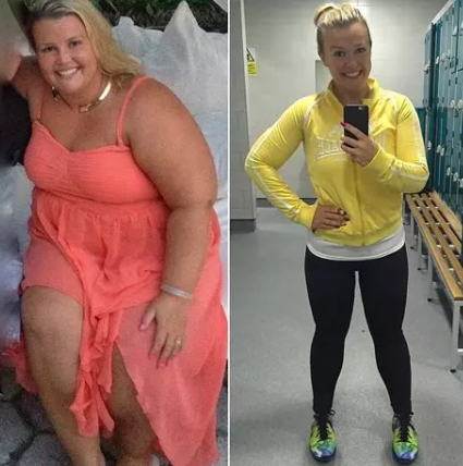 Before and after photos showing another customer's transformation
